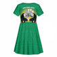 Afro Gabon Independence Day Kid Short Sleeve Dress Memorial Leon Mba Monument - African Pride