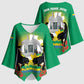 Gabon Independence Day Kimono Sleeve Blouse Memorial Leon Mba Monument
