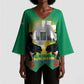 Gabon Independence Day Kimono Sleeve Blouse Memorial Leon Mba Monument