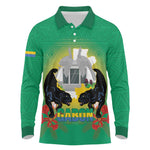 Afro Gabon Independence Day Long Sleeve Polo Shirt Memorial Leon Mba Monument - African Pride
