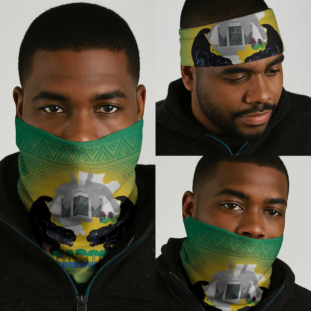 Afro Gabon Independence Day Neck Gaiter Memorial Leon Mba Monument LT14