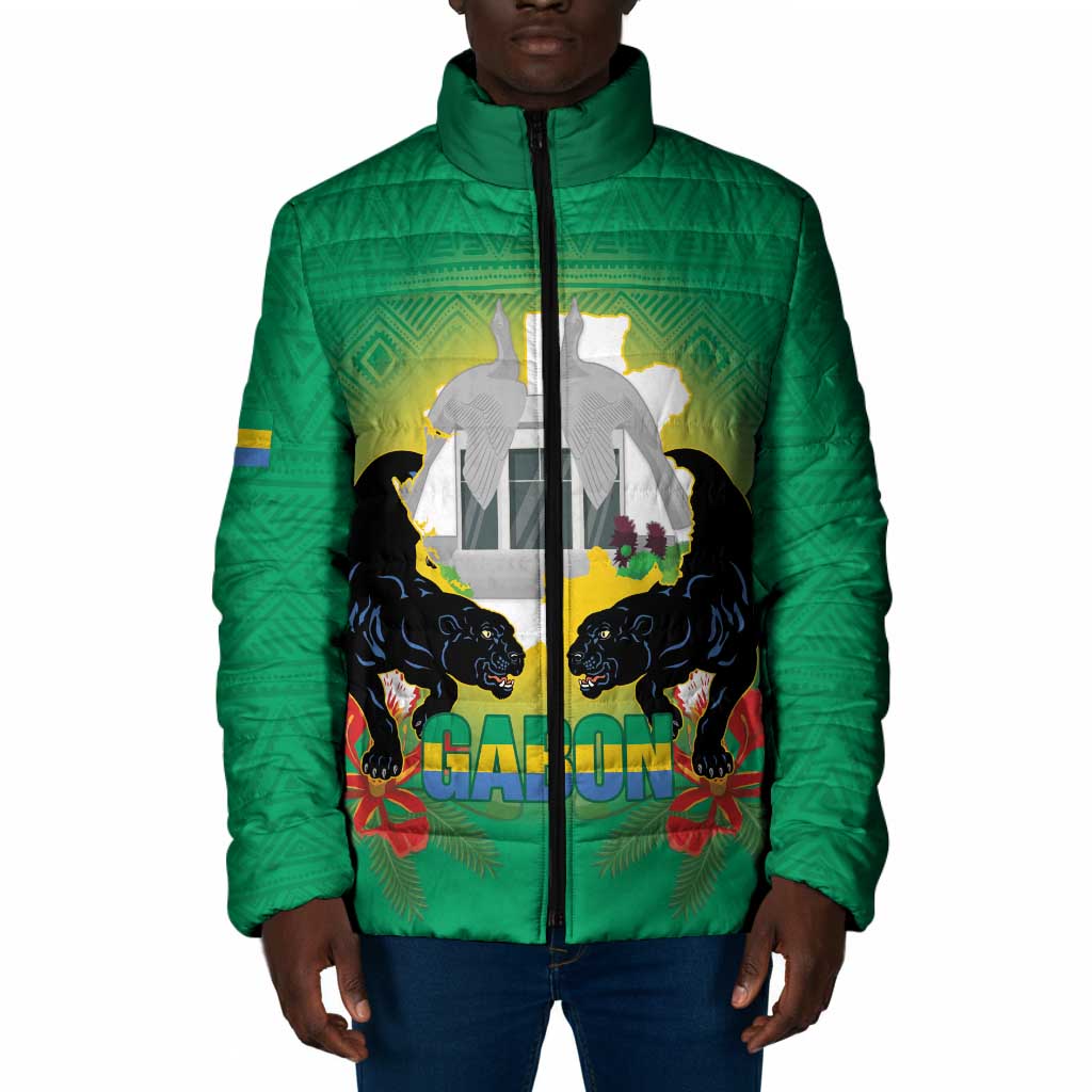 Gabon Independence Day Padded Jacket Memorial Leon Mba Monument