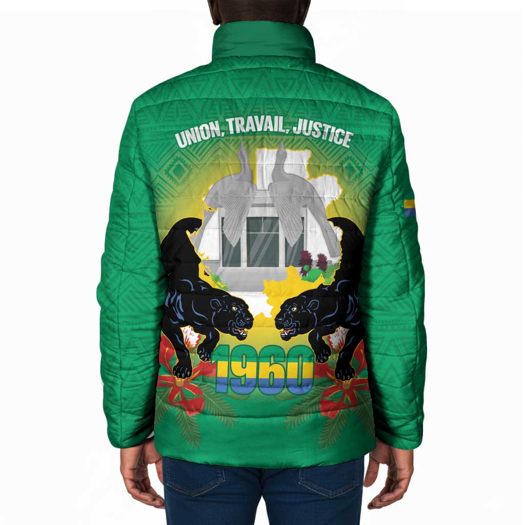 Gabon Independence Day Padded Jacket Memorial Leon Mba Monument