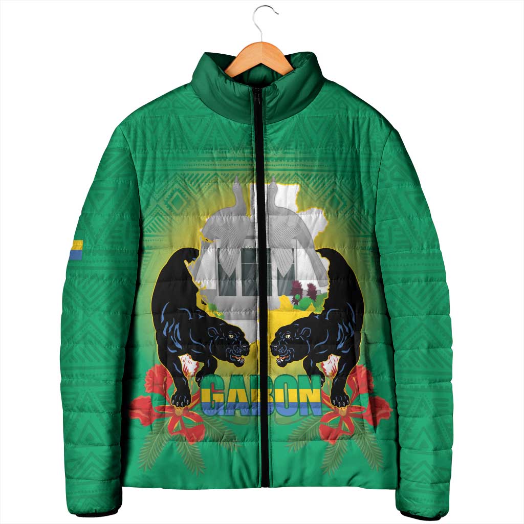 Gabon Independence Day Padded Jacket Memorial Leon Mba Monument
