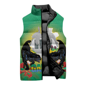 Gabon Independence Day Sleeveless Puffer Jacket Memorial Leon Mba Monument