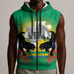 Afro Gabon Independence Day Sleeveless Zip Hoodie Memorial Leon Mba Monument - African Pride