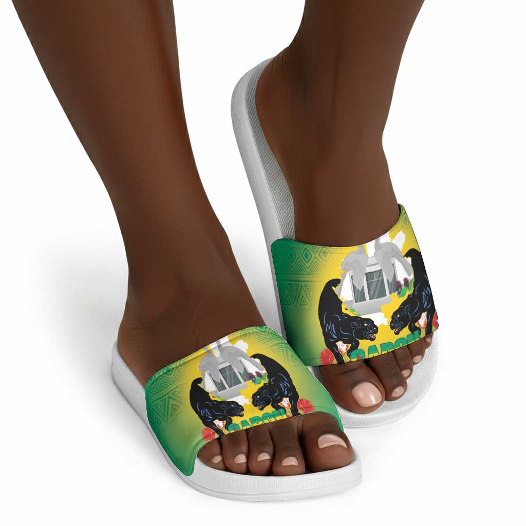 Gabon Independence Day Slide Sandals Memorial Leon Mba Monument
