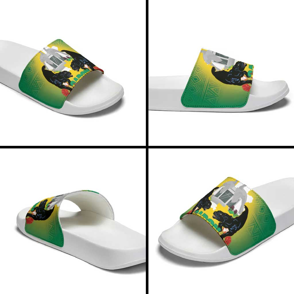Gabon Independence Day Slide Sandals Memorial Leon Mba Monument