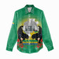 Afro Gabon Independence Day Women Casual Shirt Memorial Leon Mba Monument - African Pride