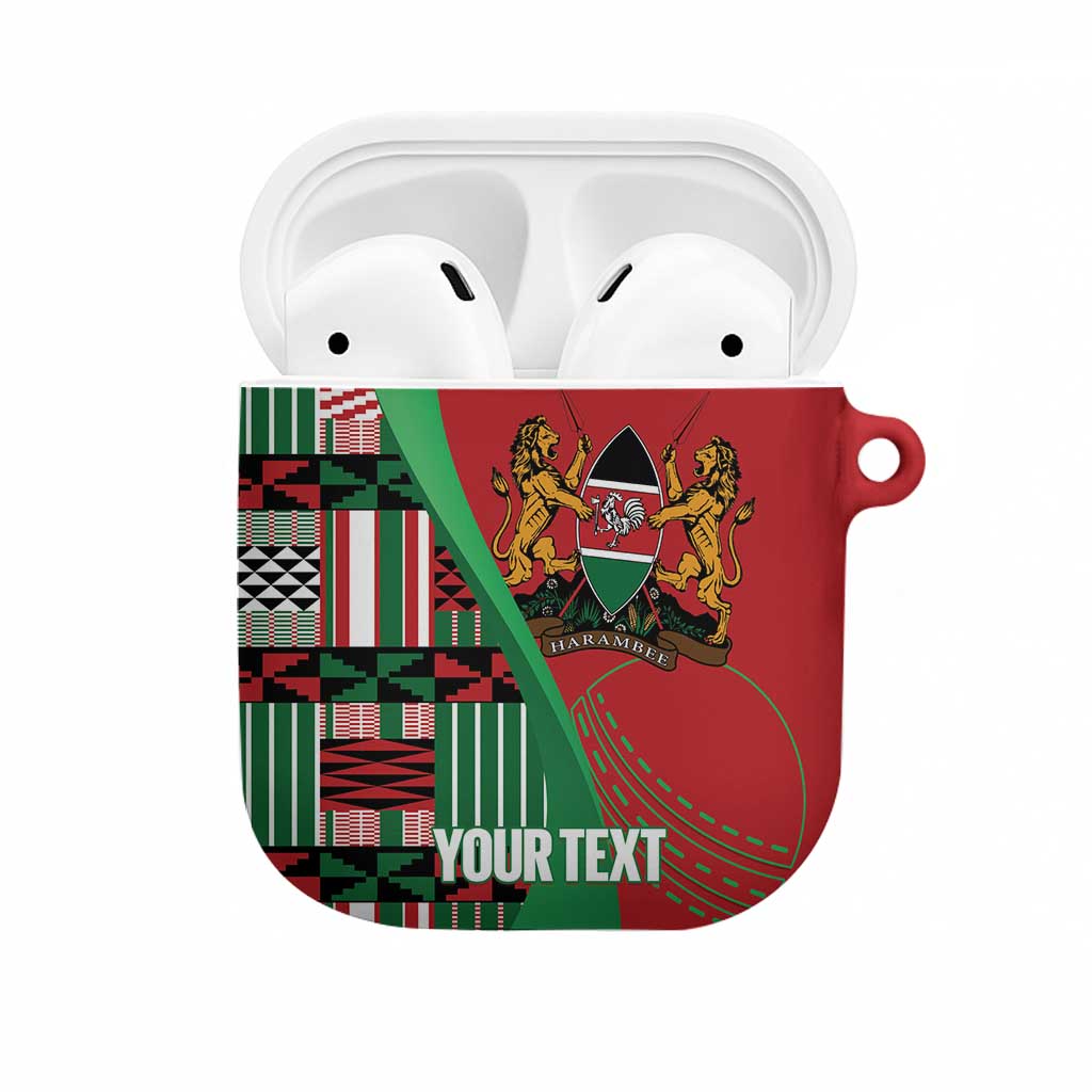 Custom Kenya Cricket AirPods Case Come On Simbas Kente Pattern