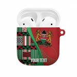 Custom Kenya Cricket AirPods Case Come On Simbas Kente Pattern