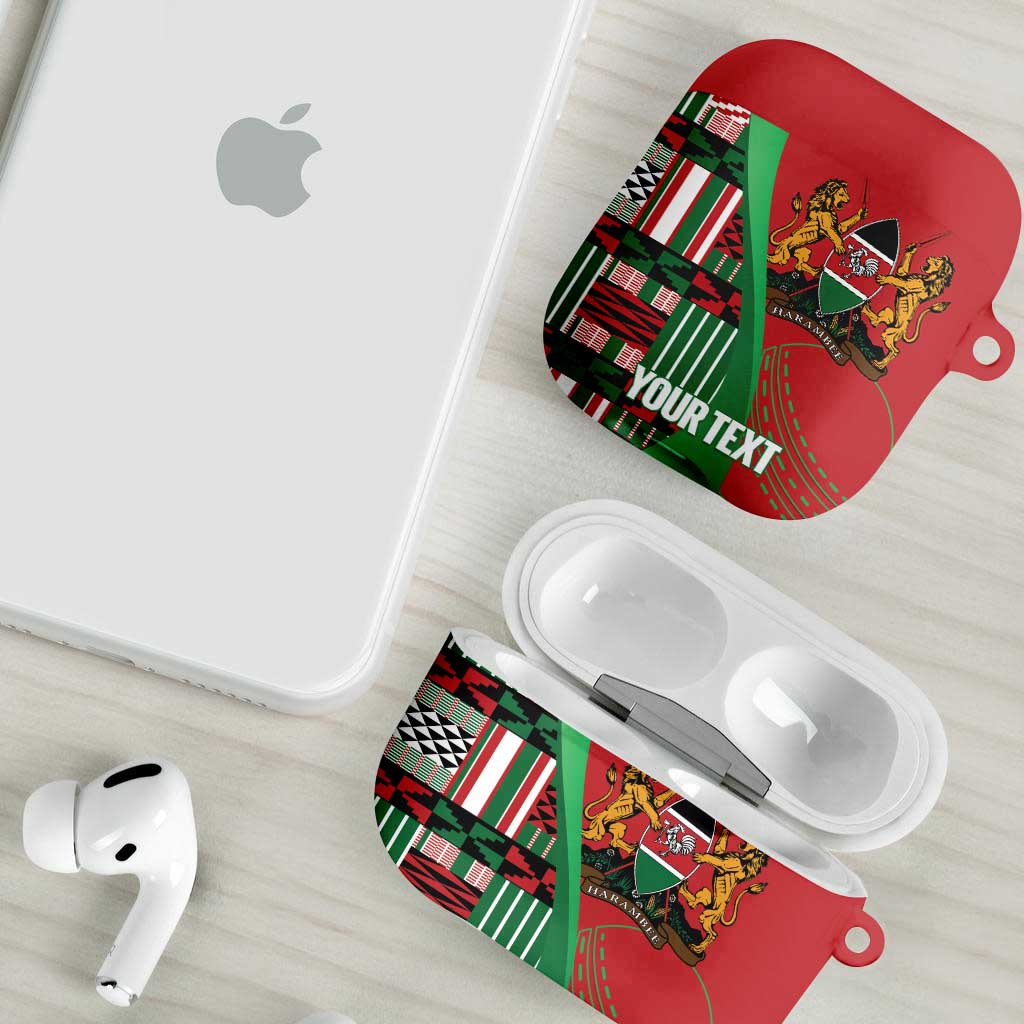 Custom Kenya Cricket AirPods Case Come On Simbas Kente Pattern