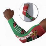 Custom Kenya Cricket Arm Sleeves Come On Simbas Kente Pattern