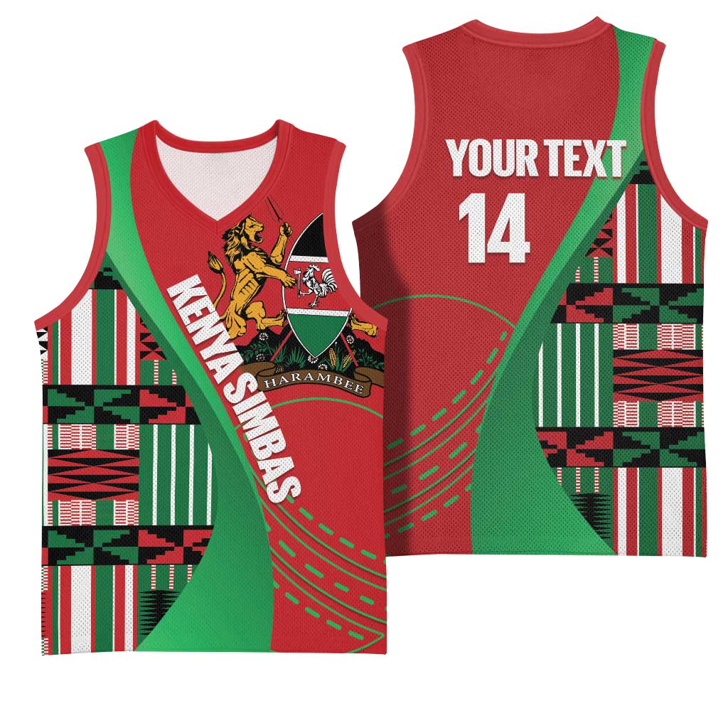 Custom Kenya Cricket Basketball Jersey Simbas African Kente LT14