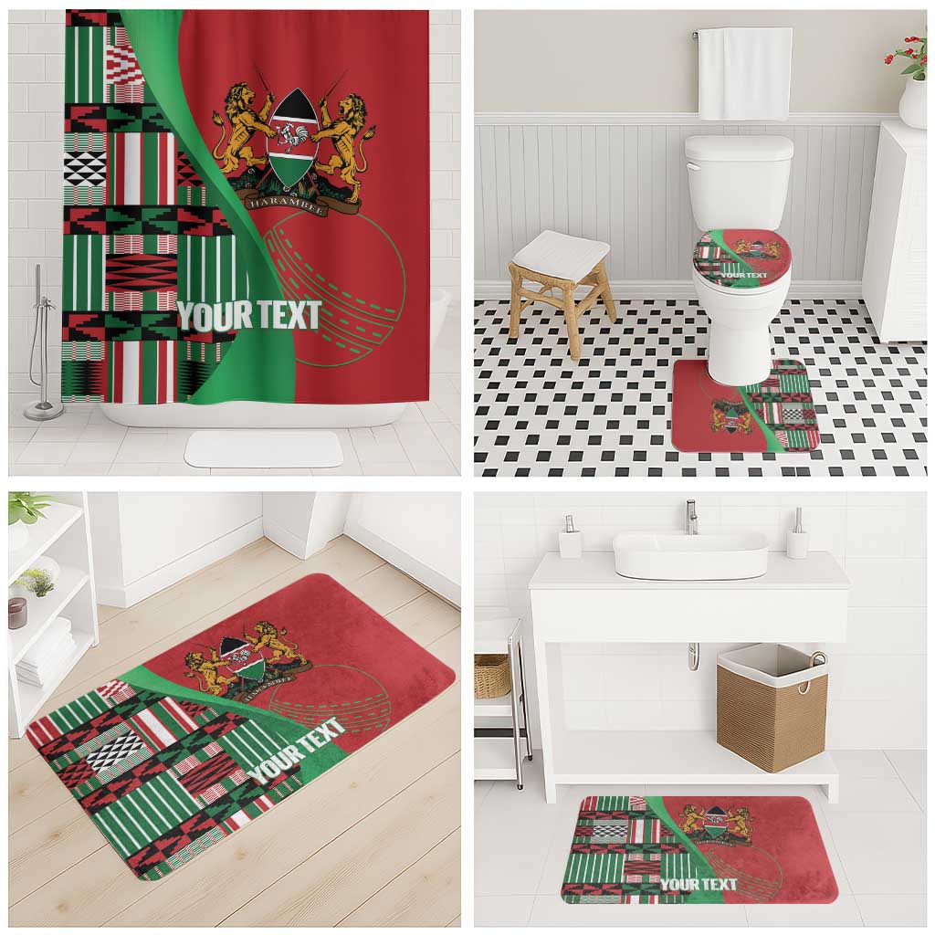 Custom Kenya Cricket Bathroom Set Come On Simbas Kente Pattern