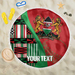 Custom Kenya Cricket Beach Blanket Simbas African Kente - African Pride
