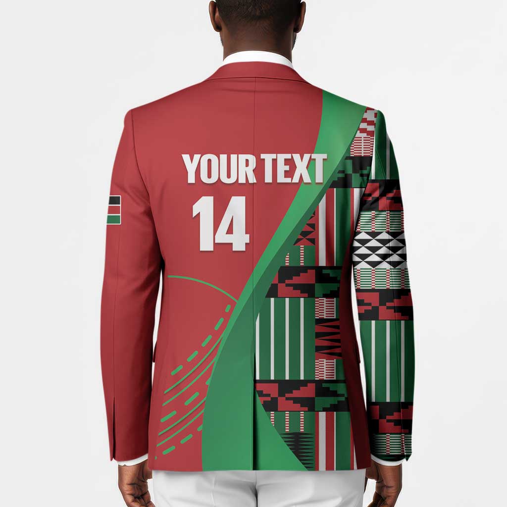 Custom Kenya Cricket Blazer Come On Simbas Kente Pattern