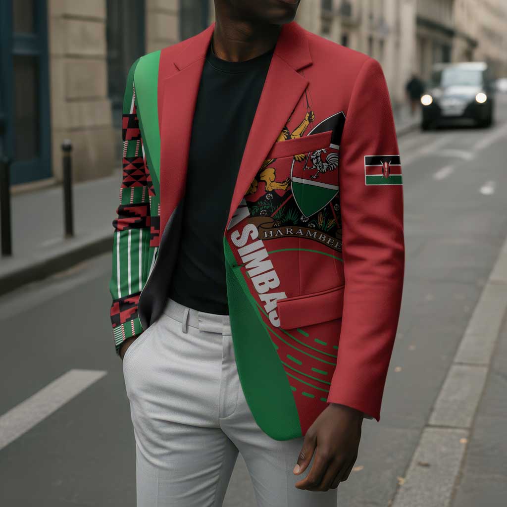 Custom Kenya Cricket Blazer Come On Simbas Kente Pattern