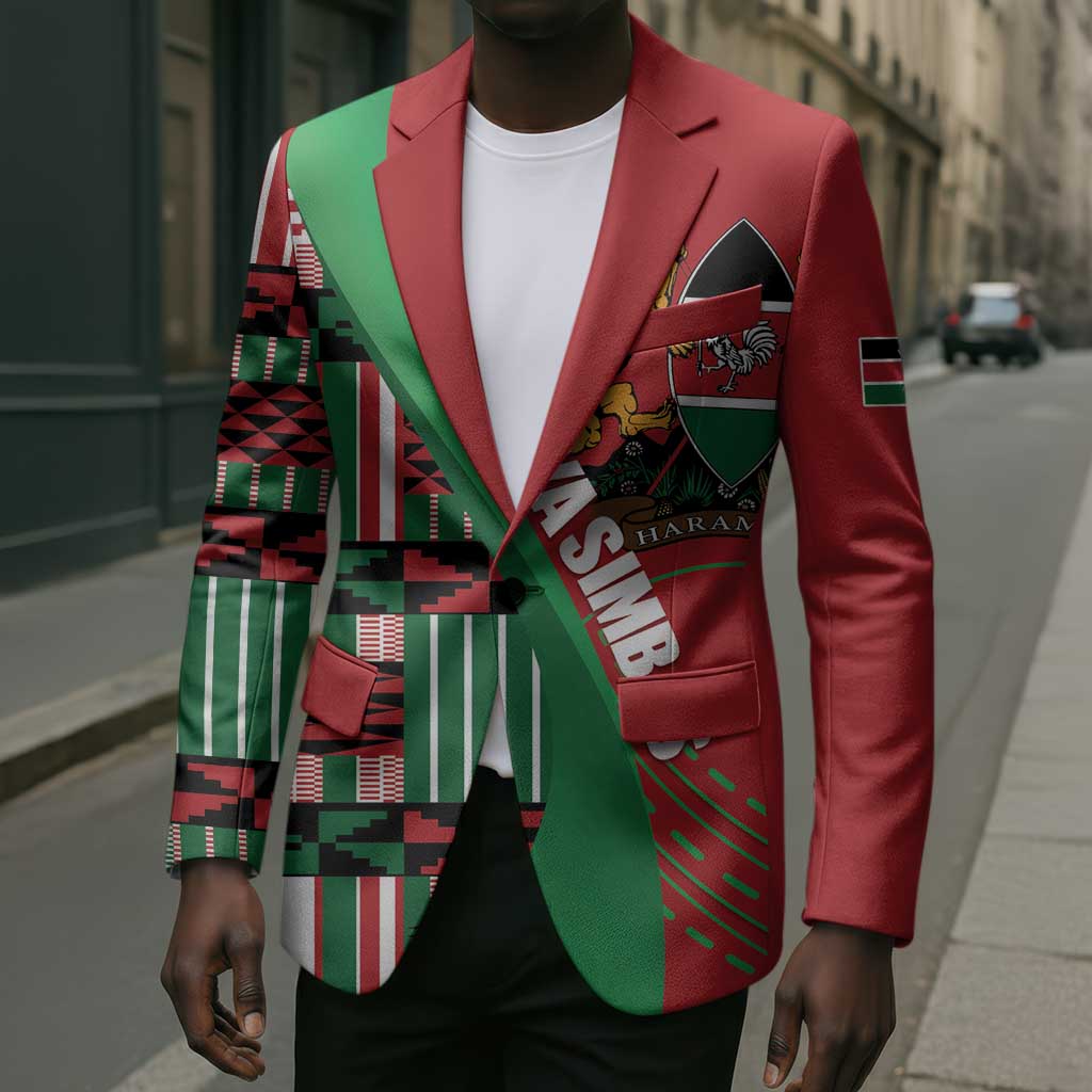 Custom Kenya Cricket Blazer Come On Simbas Kente Pattern
