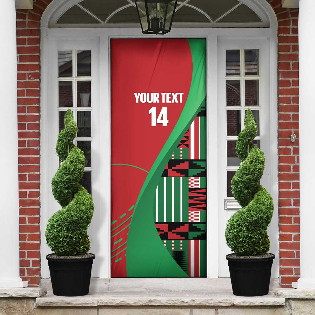 Custom Kenya Cricket Door Cover Come On Simbas Kente Pattern