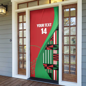 Custom Kenya Cricket Door Cover Come On Simbas Kente Pattern