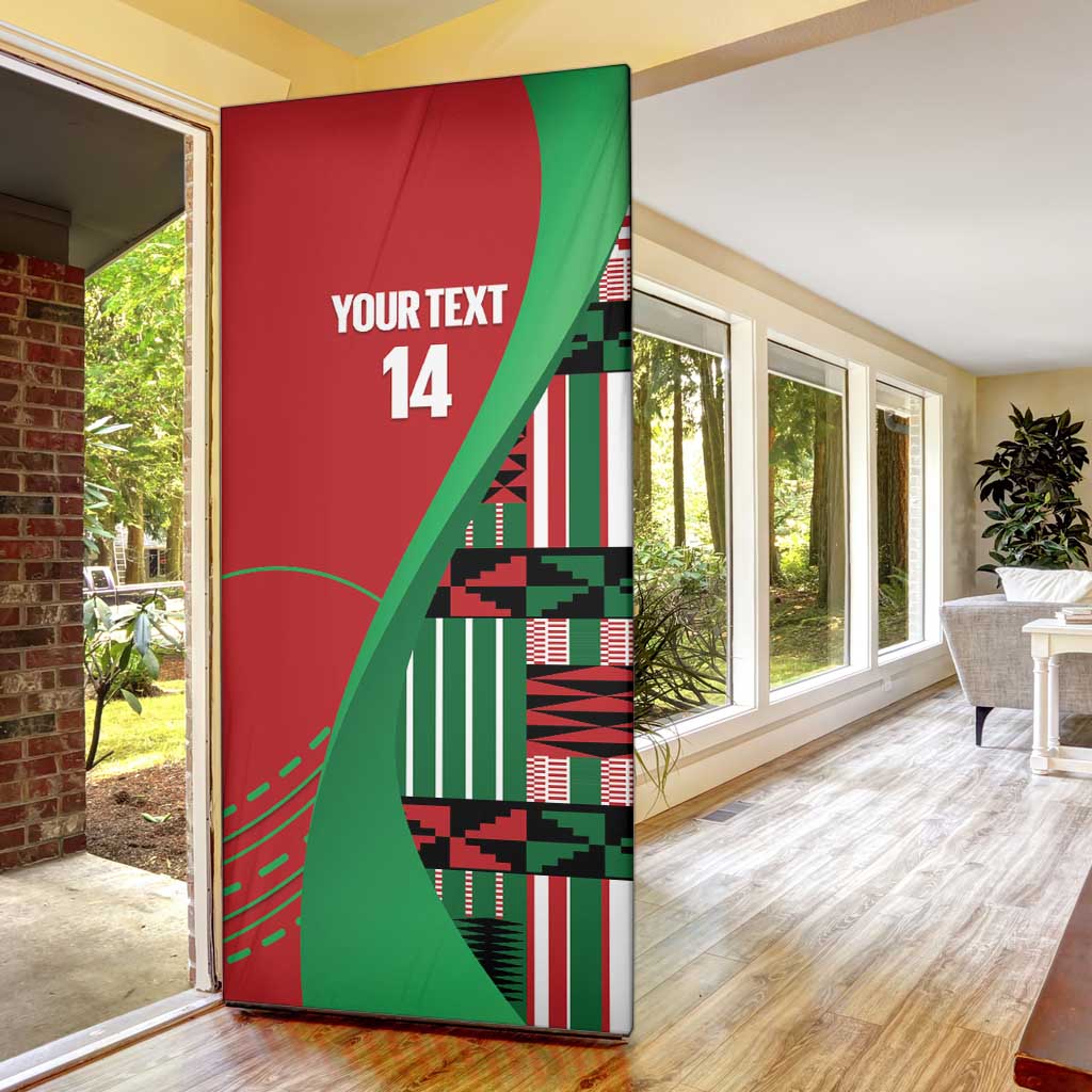 Custom Kenya Cricket Door Cover Come On Simbas Kente Pattern