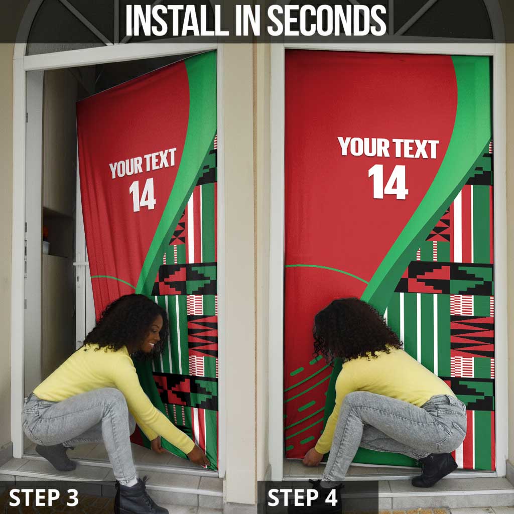 Custom Kenya Cricket Door Cover Come On Simbas Kente Pattern