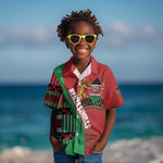 Custom Kenya Cricket Kid Hawaiian Shirt Simbas African Kente - African Pride