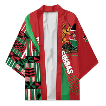 Custom Kenya Cricket Kimono Come On Simbas Kente Pattern