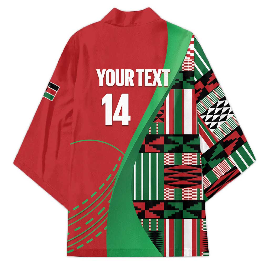 Custom Kenya Cricket Kimono Come On Simbas Kente Pattern