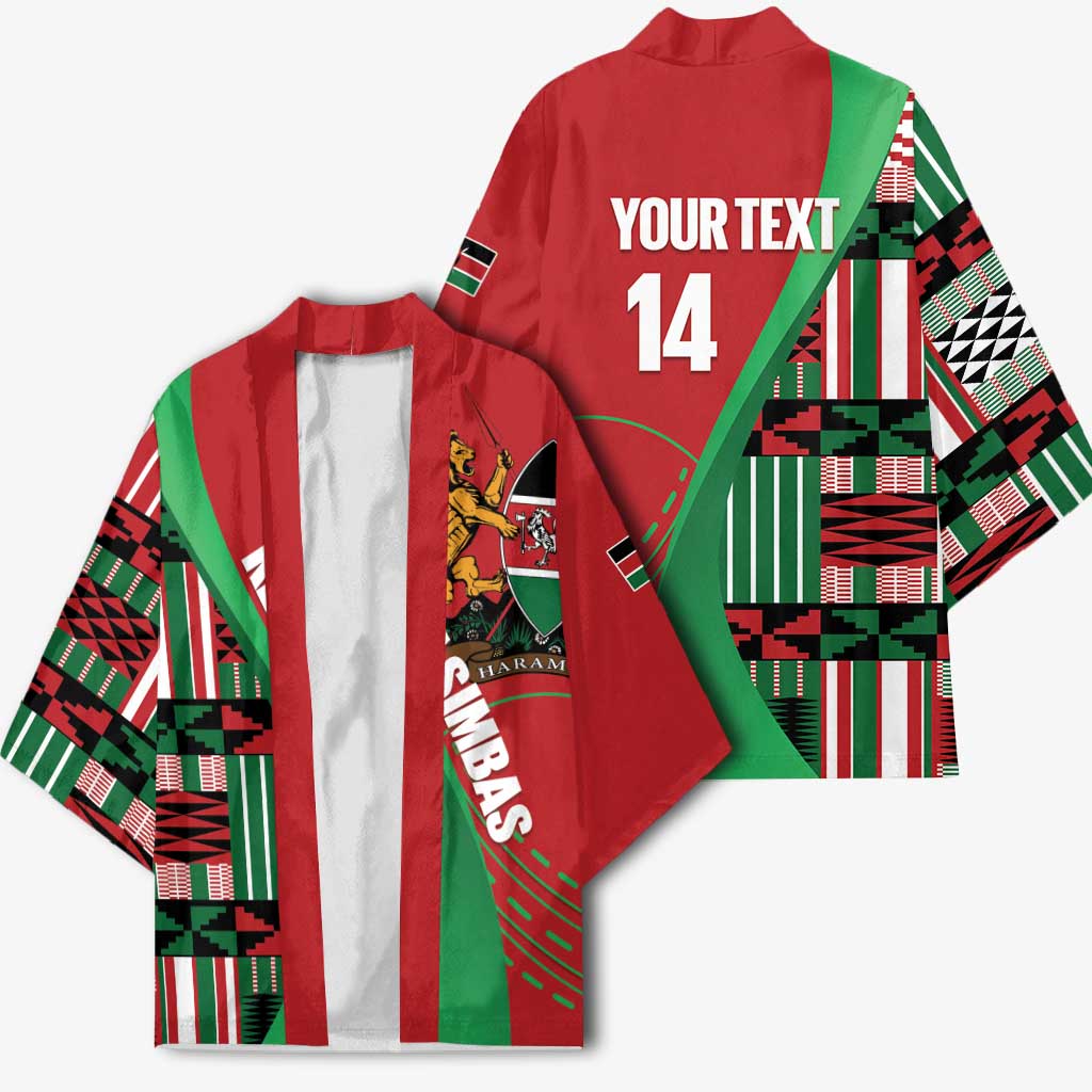 Custom Kenya Cricket Kimono Come On Simbas Kente Pattern