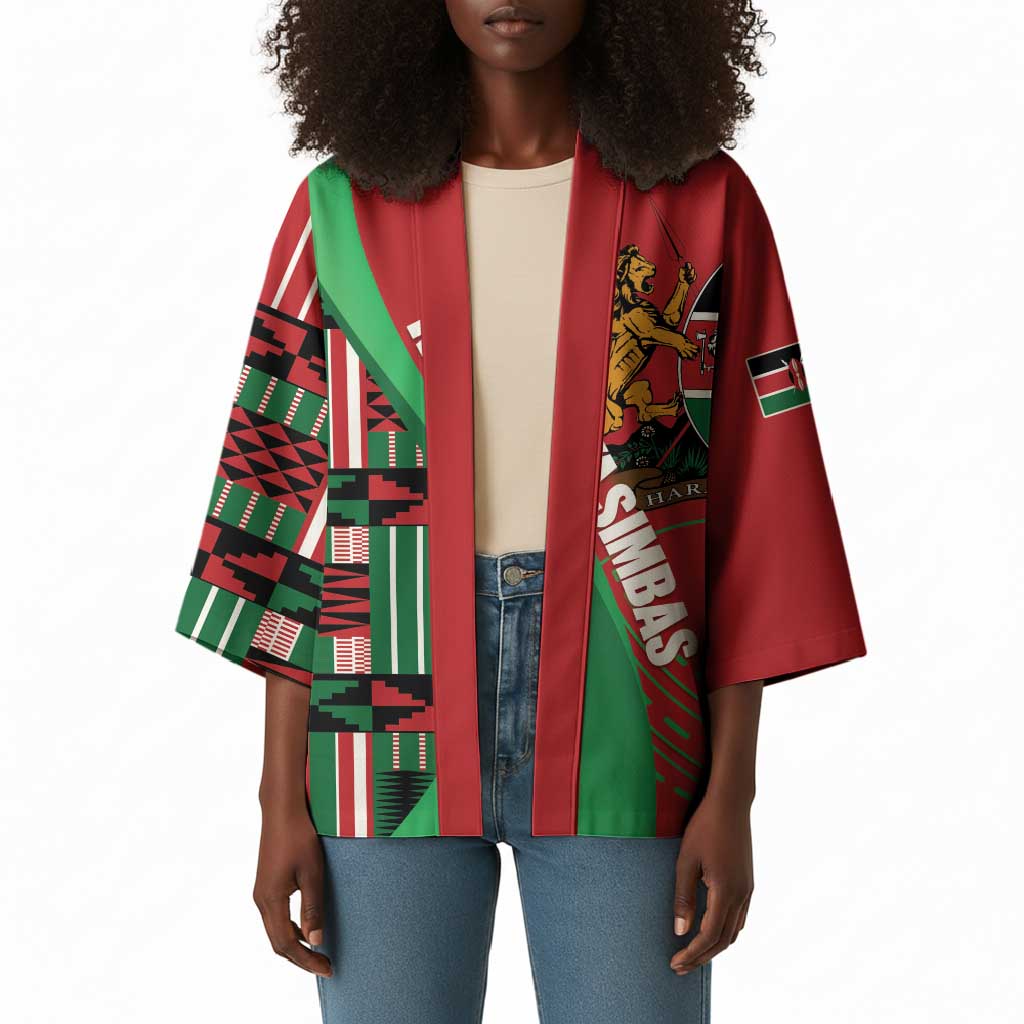 Custom Kenya Cricket Kimono Come On Simbas Kente Pattern