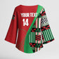 Custom Kenya Cricket Kimono Sleeve Blouse Come On Simbas Kente Pattern