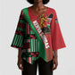 Custom Kenya Cricket Kimono Sleeve Blouse Come On Simbas Kente Pattern