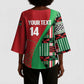 Custom Kenya Cricket Kimono Sleeve Blouse Come On Simbas Kente Pattern
