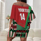 Custom Kenya Cricket Off Shoulder Short Dress Simbas African Kente - African Pride