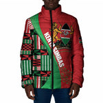 Custom Kenya Cricket Padded Jacket Come On Simbas Kente Pattern