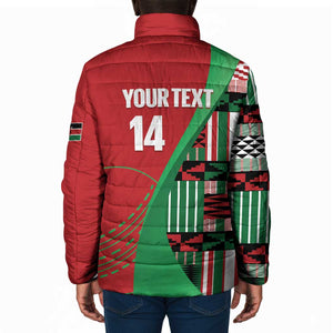 Custom Kenya Cricket Padded Jacket Come On Simbas Kente Pattern