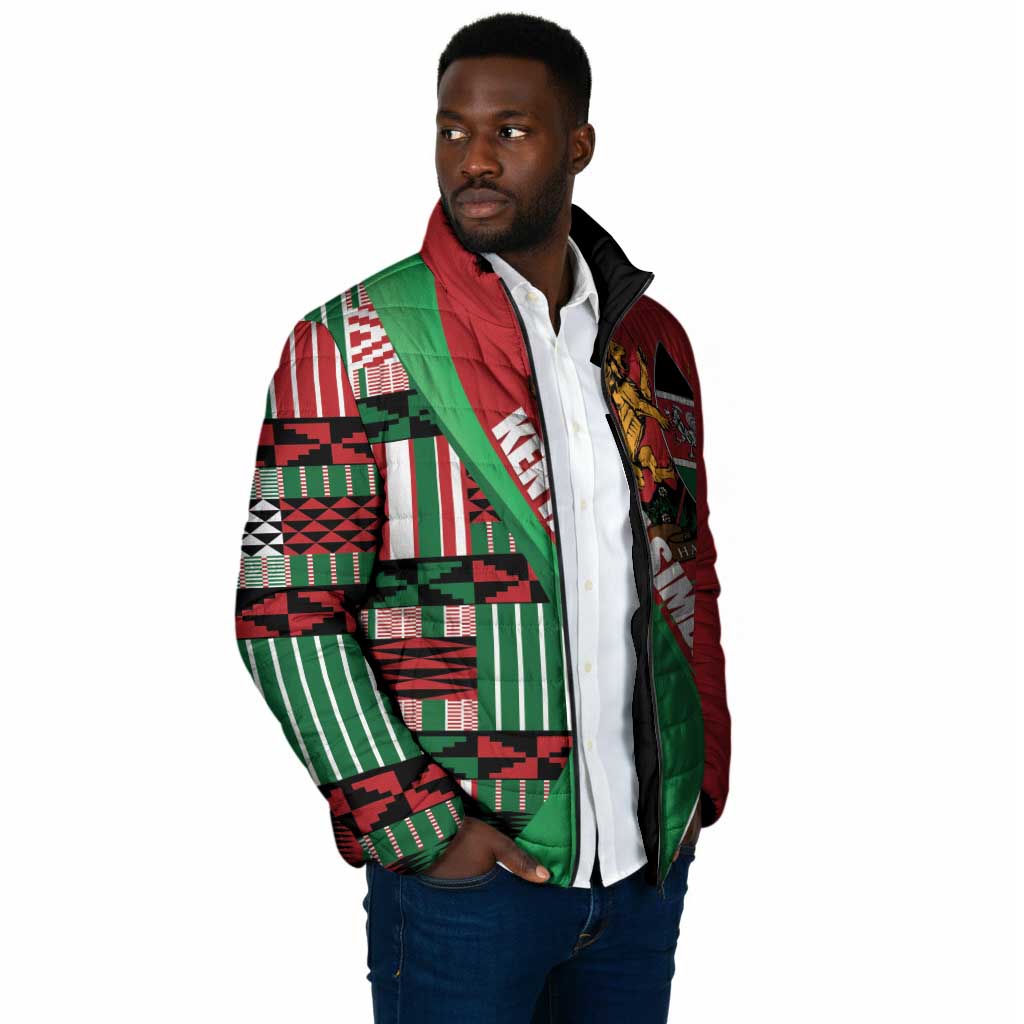 Custom Kenya Cricket Padded Jacket Come On Simbas Kente Pattern