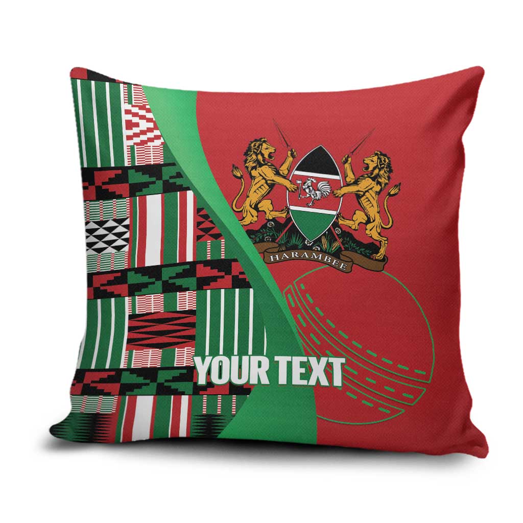 Custom Kenya Cricket Pillow Cover Come On Simbas Kente Pattern