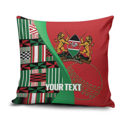 Custom Kenya Cricket Pillow Cover Come On Simbas Kente Pattern