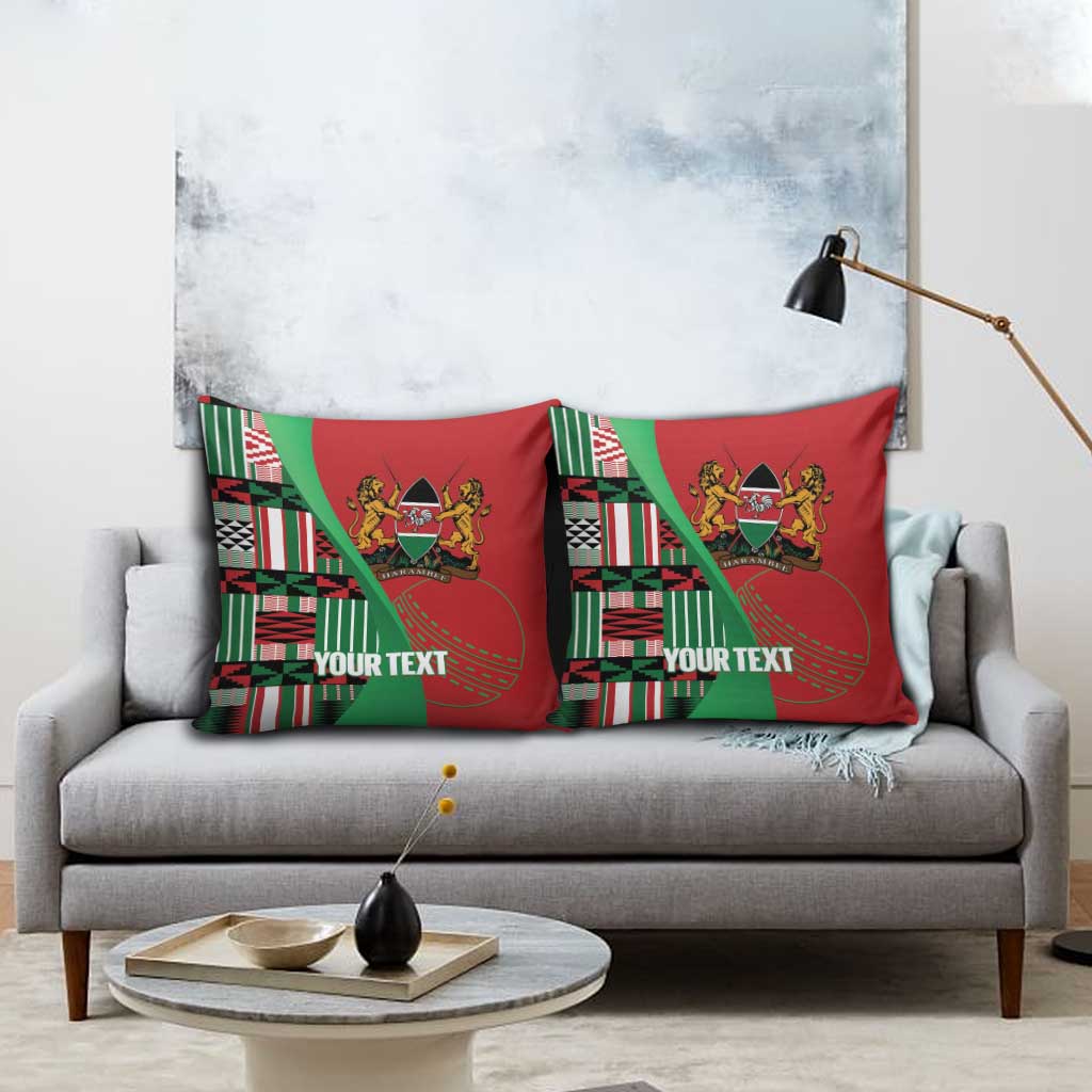 Custom Kenya Cricket Pillow Cover Come On Simbas Kente Pattern