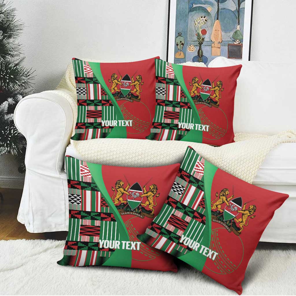 Custom Kenya Cricket Pillow Cover Come On Simbas Kente Pattern