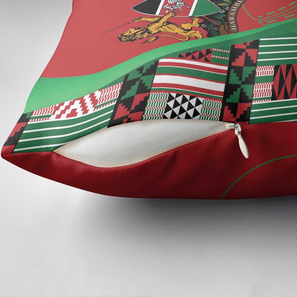 Custom Kenya Cricket Pillow Cover Come On Simbas Kente Pattern