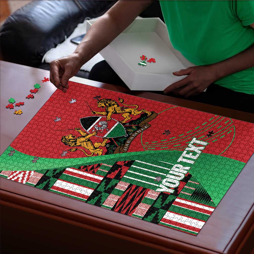 Custom Kenya Cricket Puzzle Come On Simbas Kente Pattern