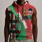 Custom Kenya Cricket Sleeveless Hoodie Simbas African Kente - African Pride