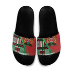 Custom Kenya Cricket Slide Sandals Come On Simbas Kente Pattern