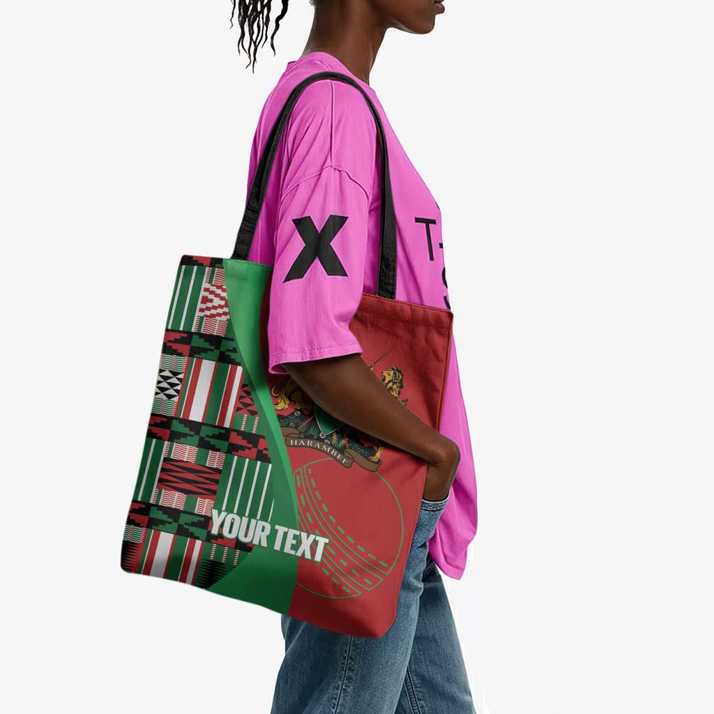 Custom Kenya Cricket Tote Bag Come On Simbas Kente Pattern