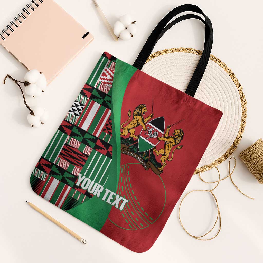 Custom Kenya Cricket Tote Bag Come On Simbas Kente Pattern