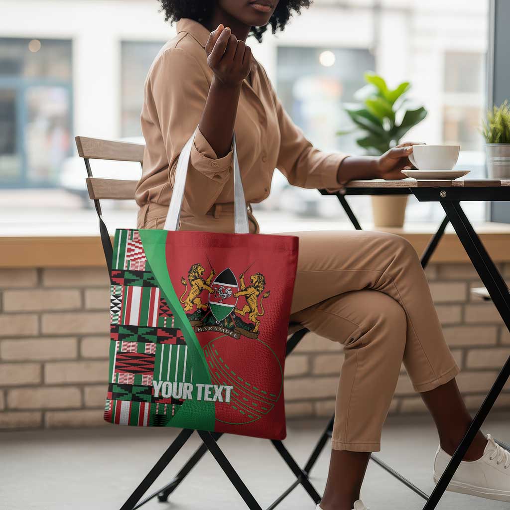 Custom Kenya Cricket Tote Bag Come On Simbas Kente Pattern